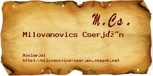 Milovanovics Cserjén névjegykártya